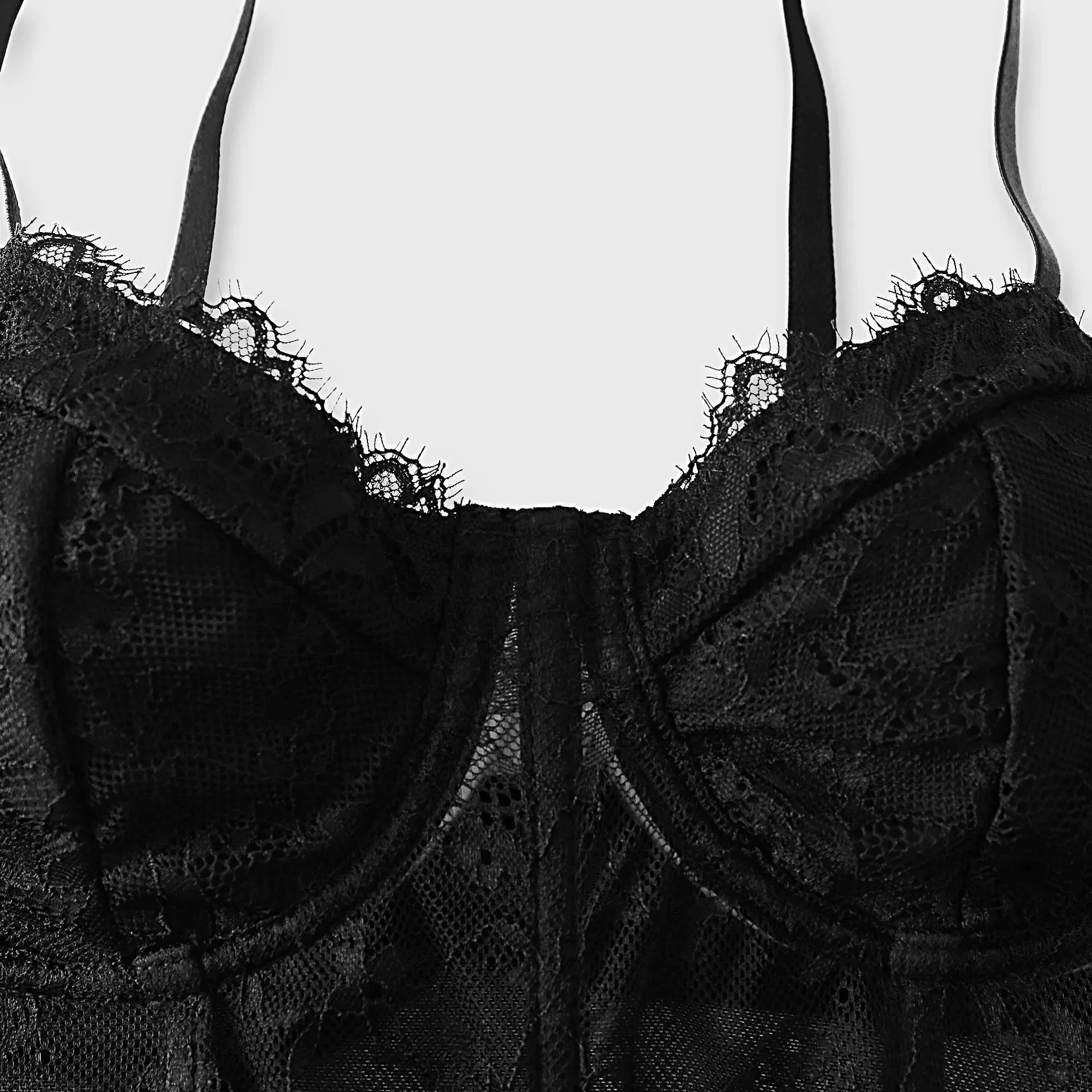 Sexy Black Semi Transparent Bra Mesh Push Up Bralet Women's Tube Top Corset Bustier Vest Club Party Crop Top Elegant Lingerie