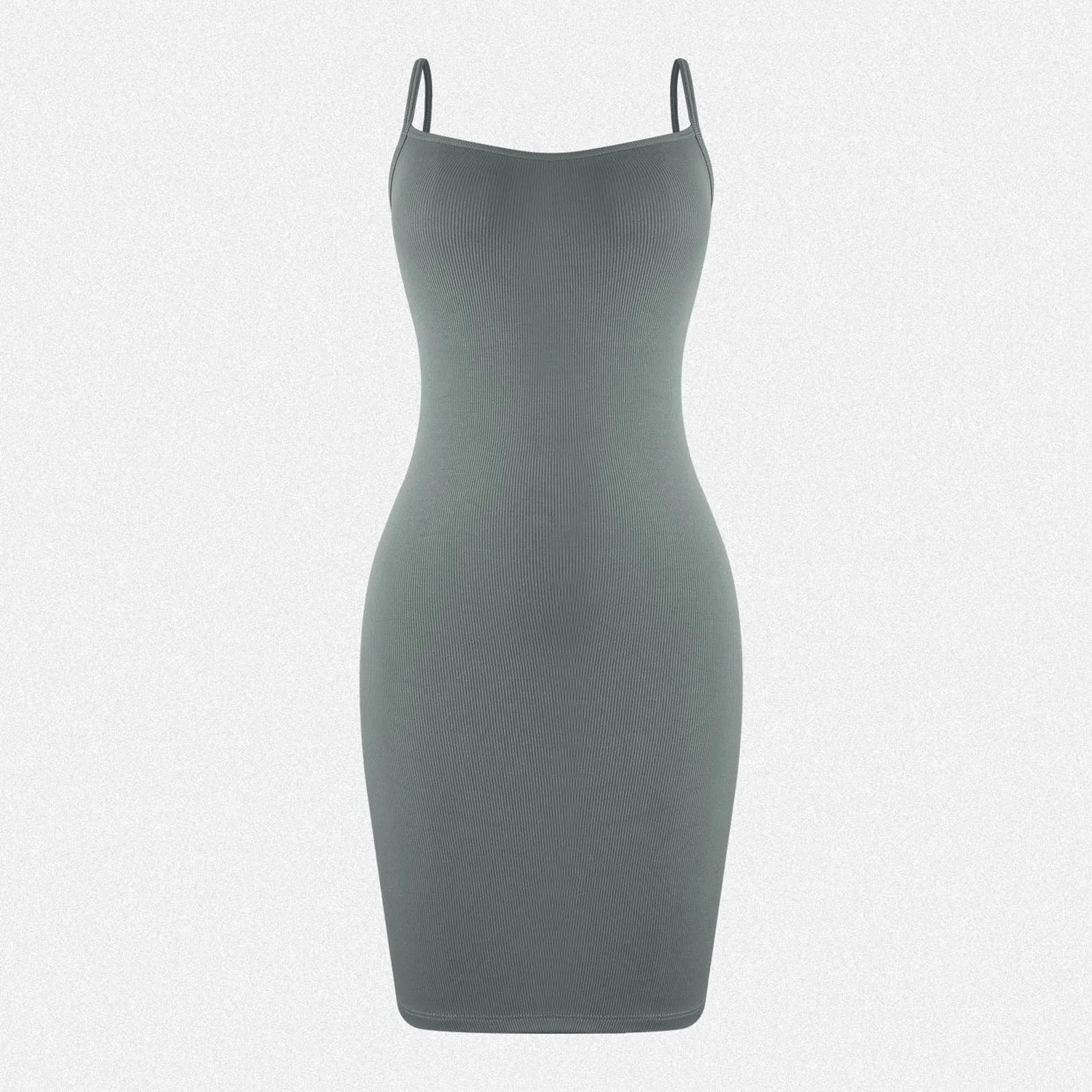Shaperin Backless Ribbed Mini Dresses