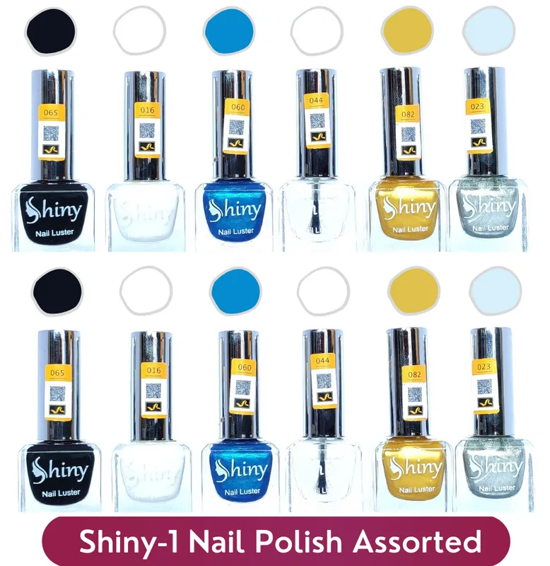 Shiny Assorted Nail Polish Shiny- 1 (Pack of 12, 9.9ML Each)