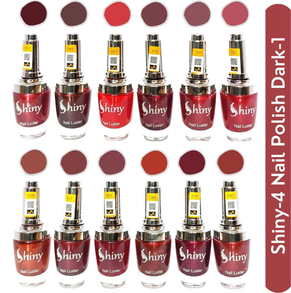 Shiny Dark- 1 Nail Polish Shiny-  4 (Pack of 12, 9.9ML Each)