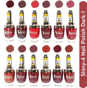 Shiny Dark- 1 Nail Polish Shiny-  4 (Pack of 12, 9.9ML Each)