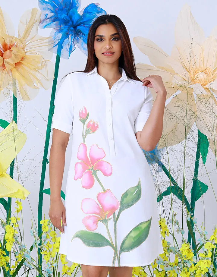 Shirt Dress with Hand Painted