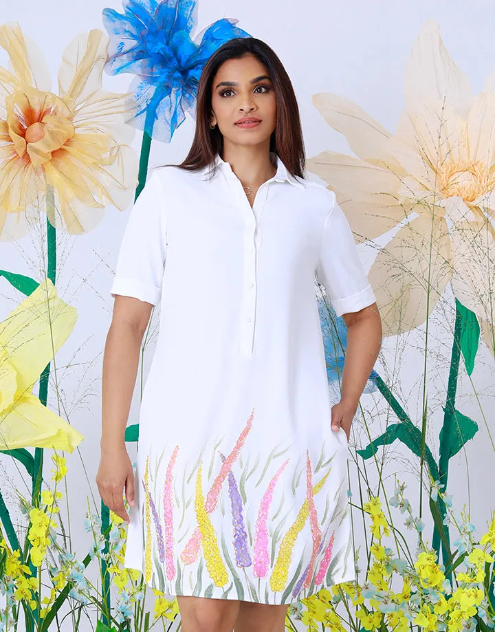 Shirt Dress with Hand Painted