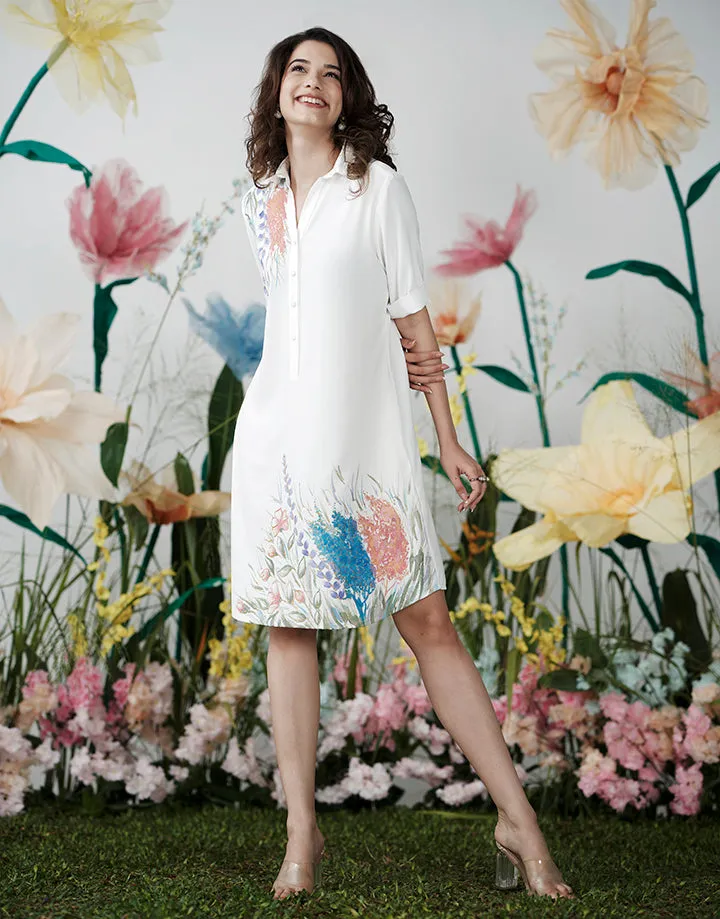 Shirt Dress with Hand Painted