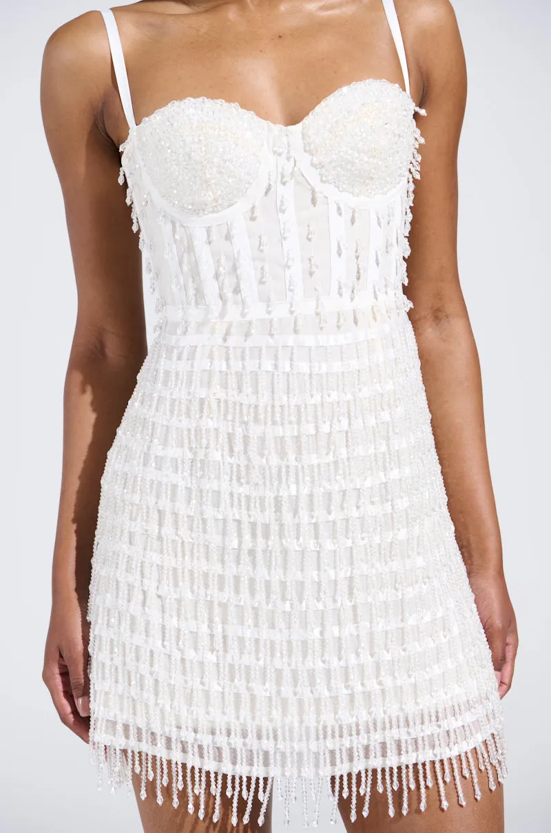 SHOW STOPPER BEADED MINI DRESS