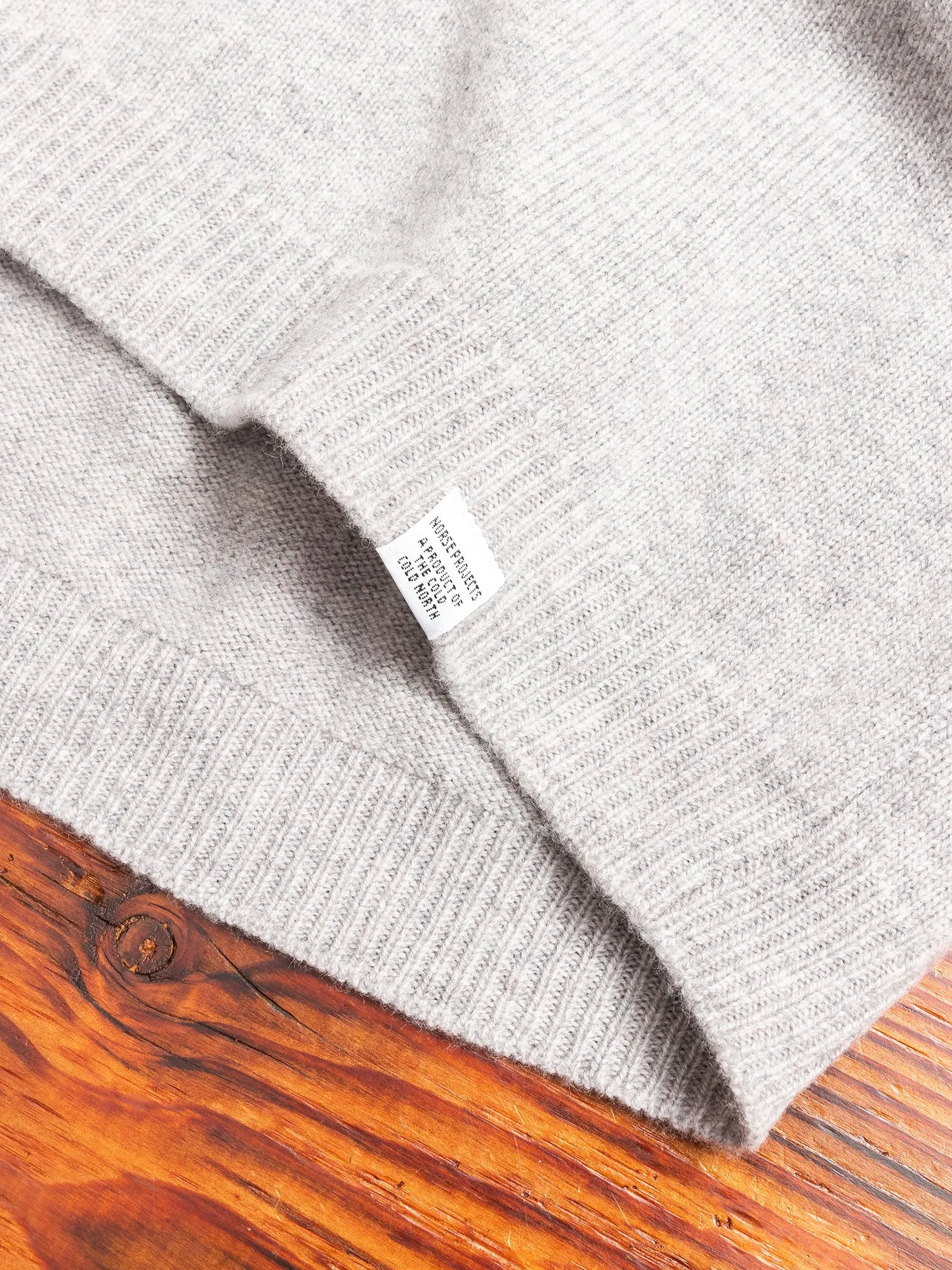 Sigfred Lambswool Sweater in Light Grey Melange