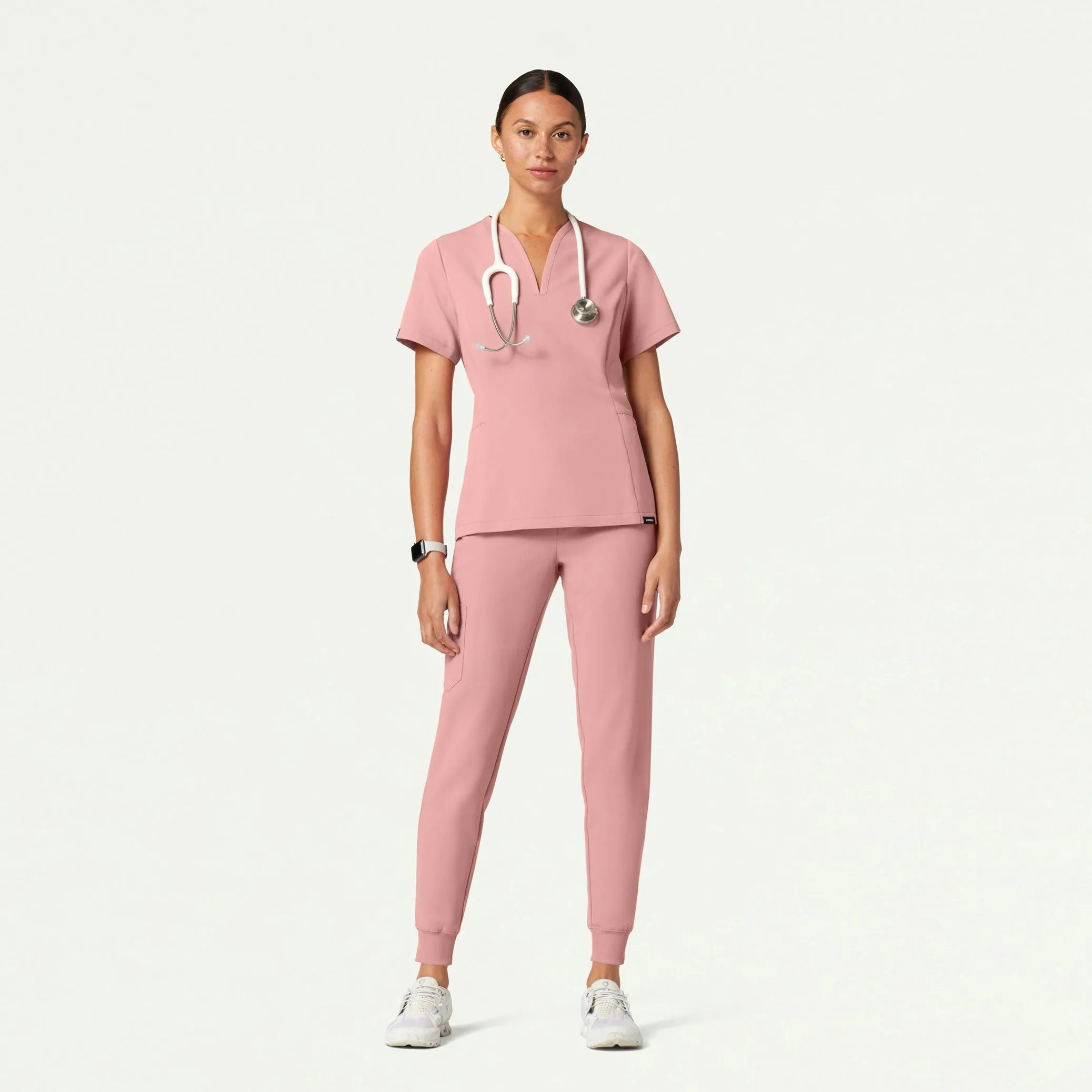 Silex Slim Knit-Waist Scrub Jogger - Mauve