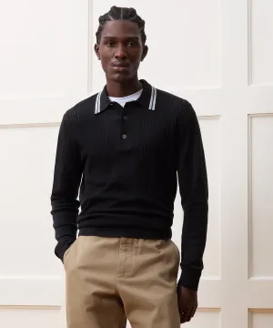 Silk-Cotton Tipped Sweater Polo