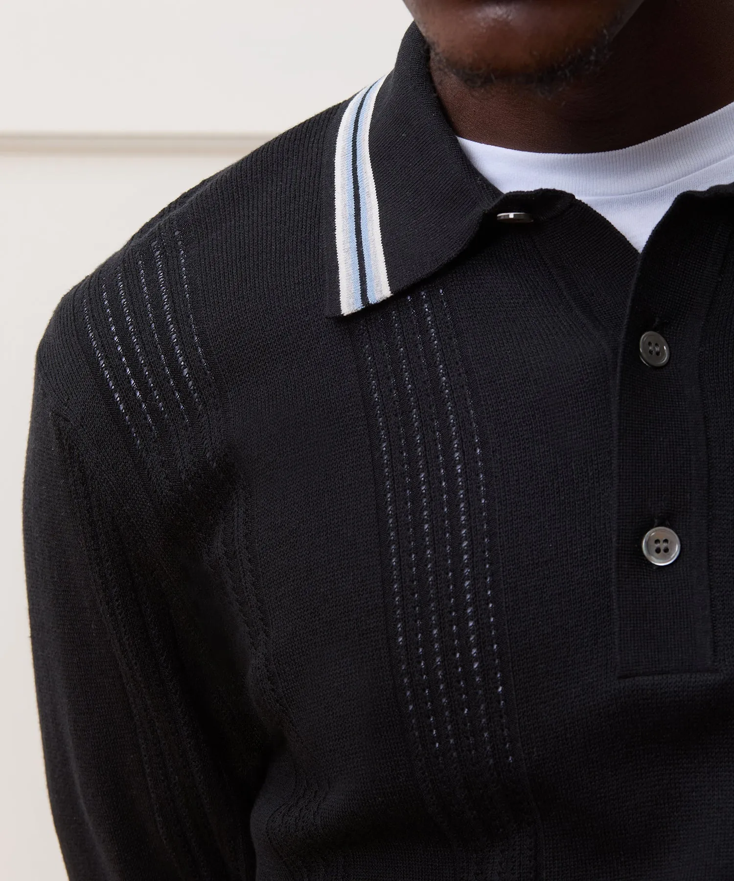 Silk-Cotton Tipped Sweater Polo