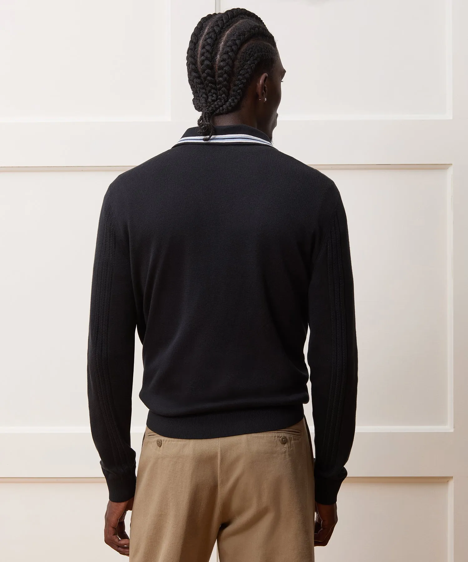 Silk-Cotton Tipped Sweater Polo
