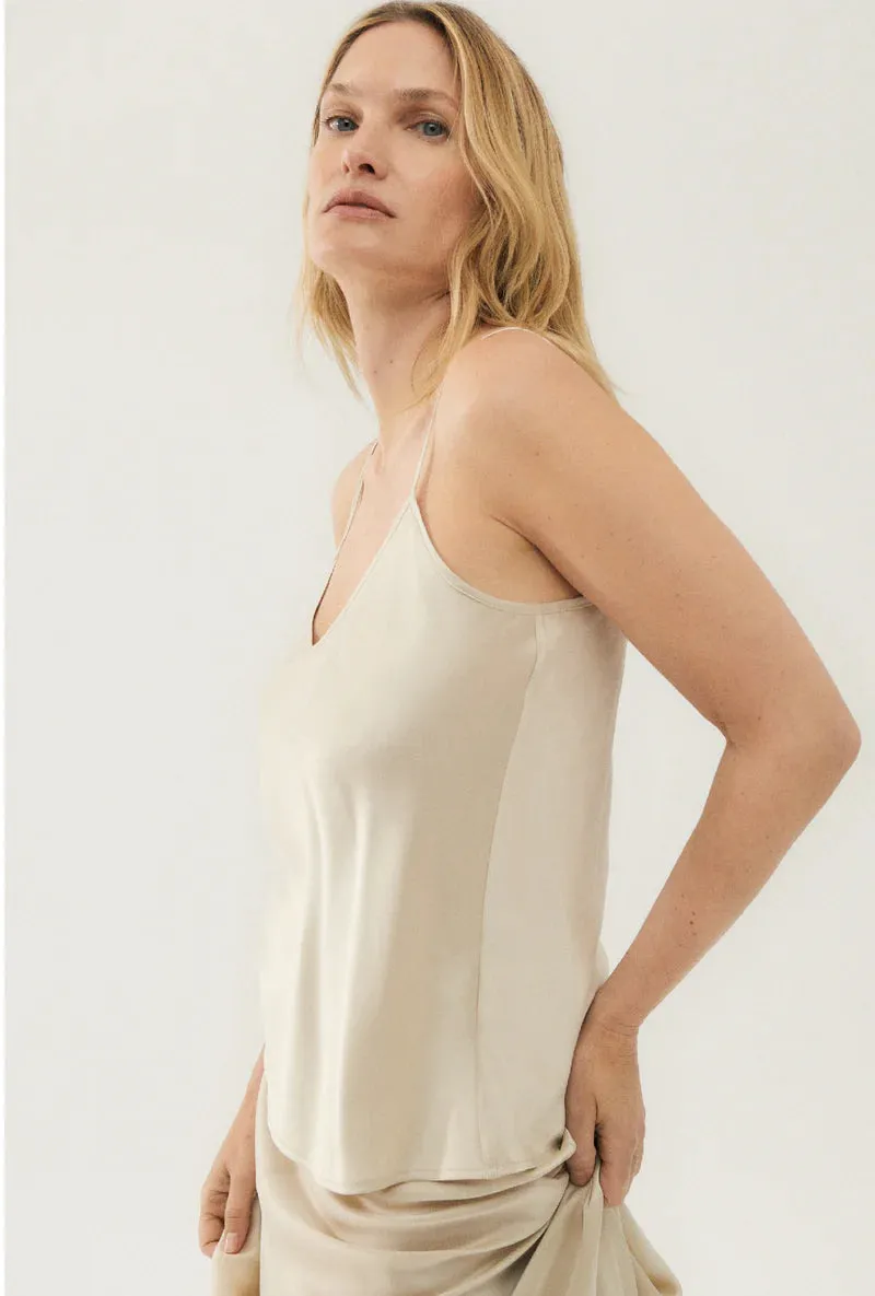 Silk Laundry - Bias Cut Cami Hazelnut