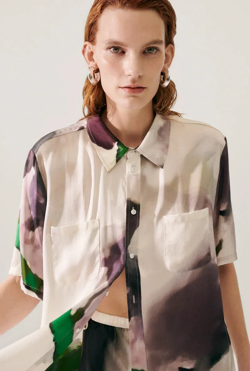 Silk Laundry - Short Sleeve Boyfriend Shirt Phosphate