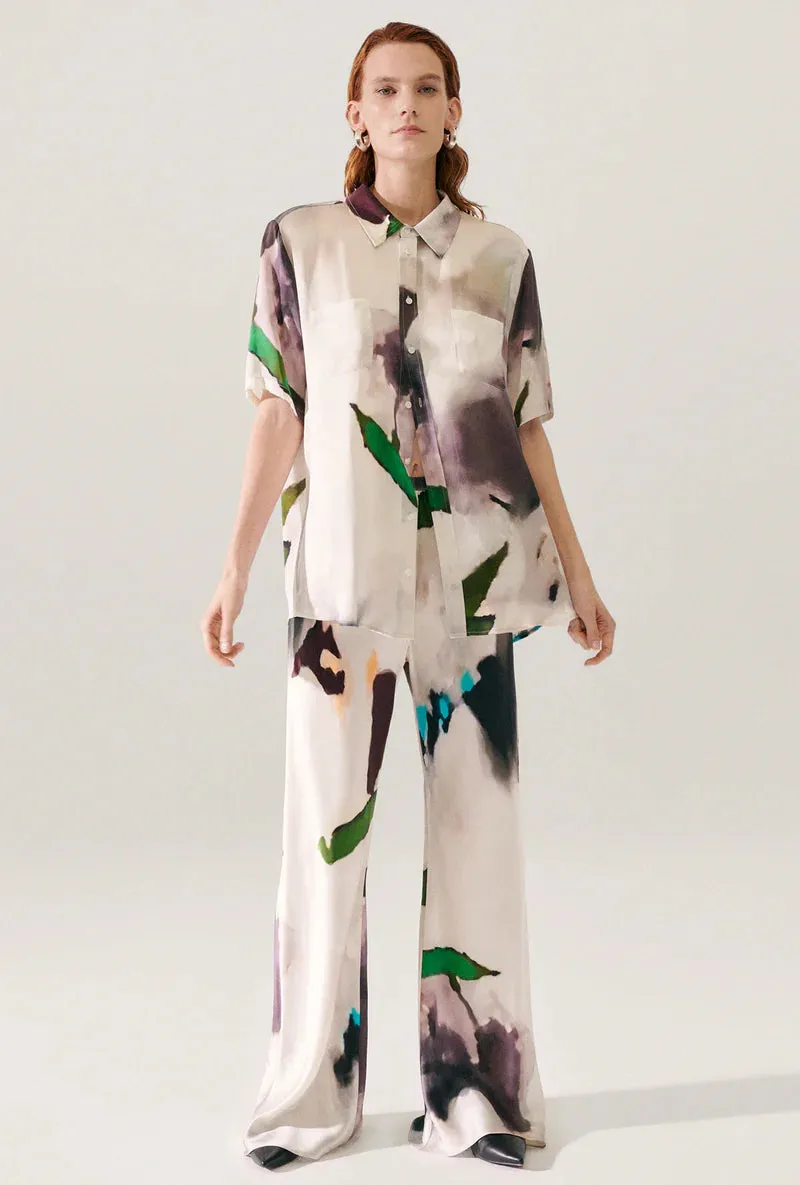 Silk Laundry - Short Sleeve Boyfriend Shirt Phosphate