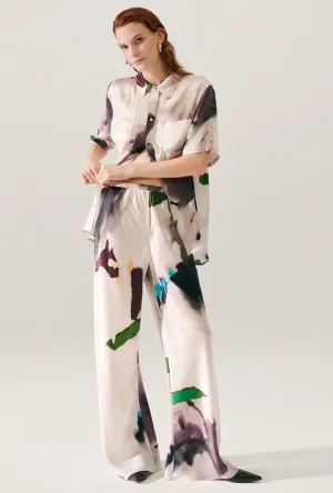 Silk Laundry - Short Sleeve Boyfriend Shirt Phosphate