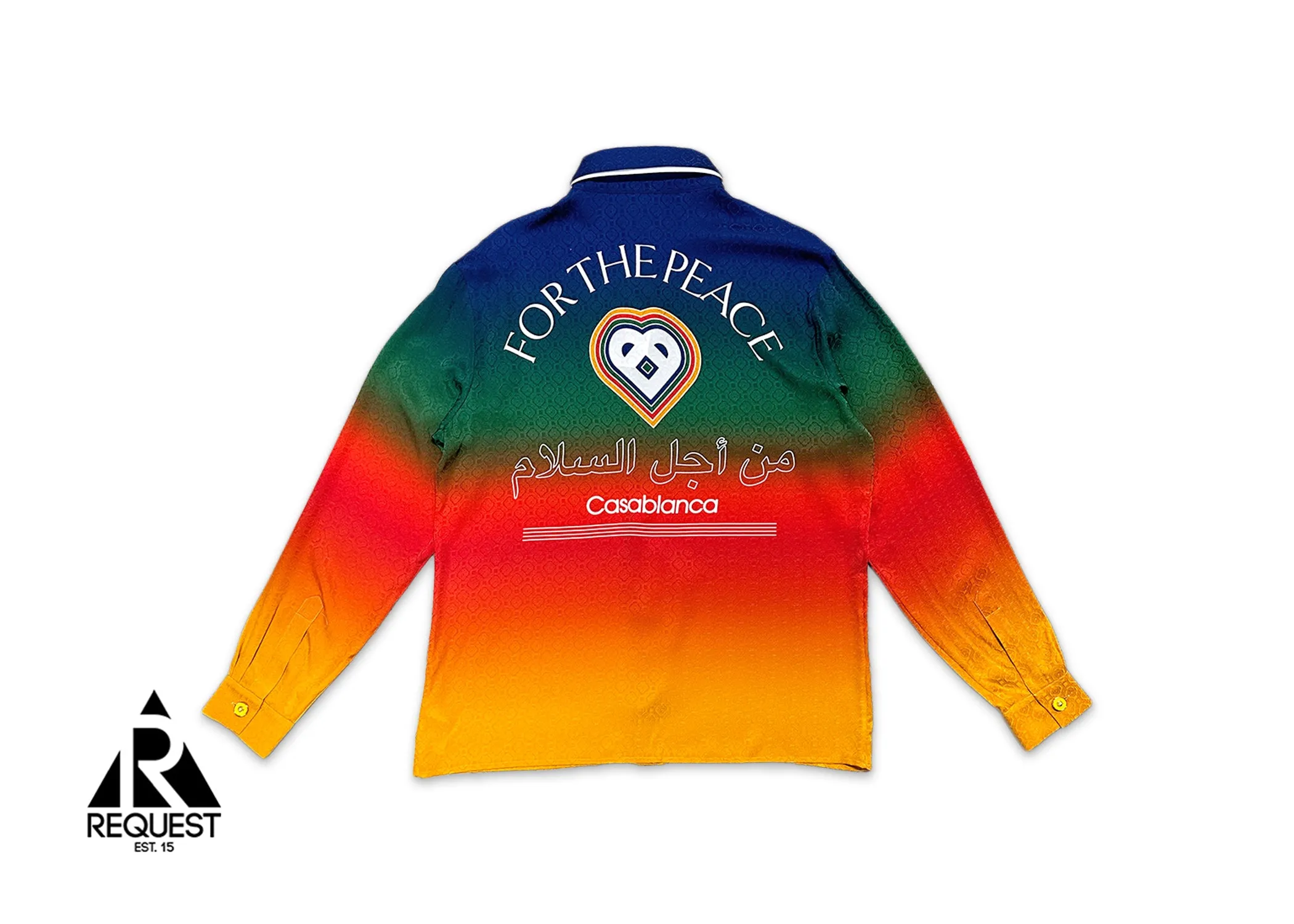 Silk Monogram Collar L/S "Peace Gradient"