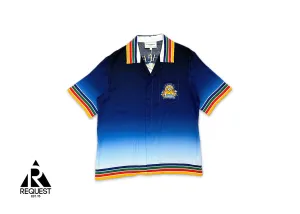Silk Monogram Cuban Collar S/S Button Up "Studio De Musique"
