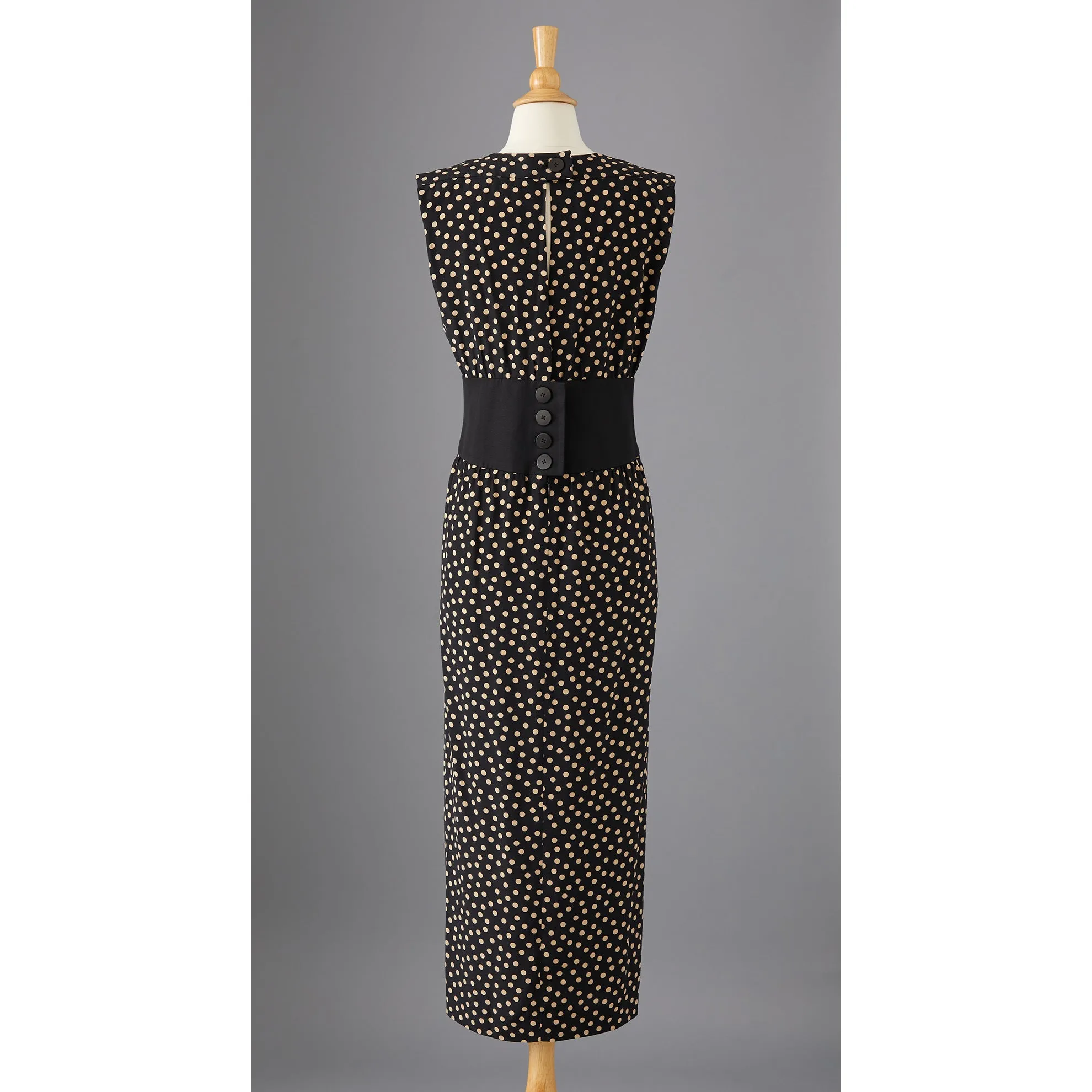 Silk Polka Dot Column Dress