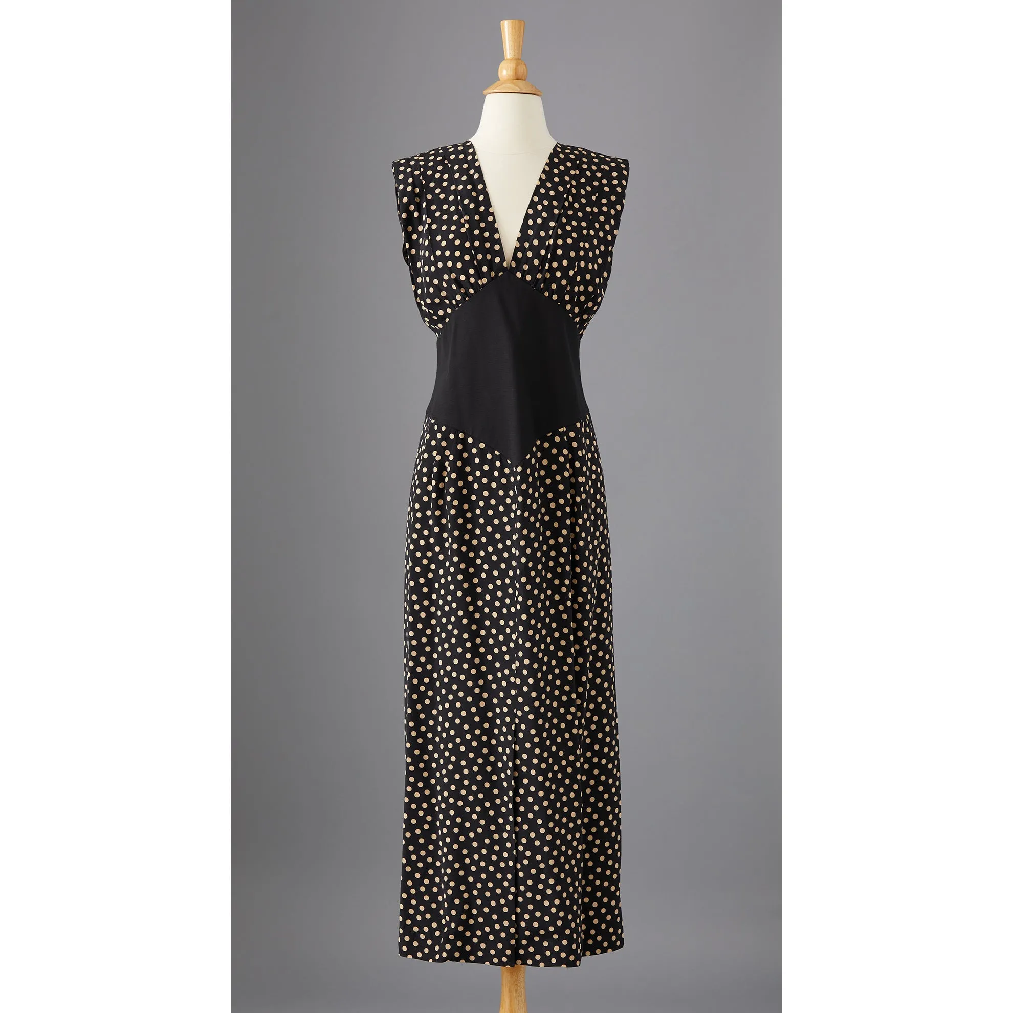 Silk Polka Dot Column Dress