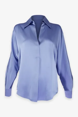 Silk Shaped Collar Popover in Kyanite
