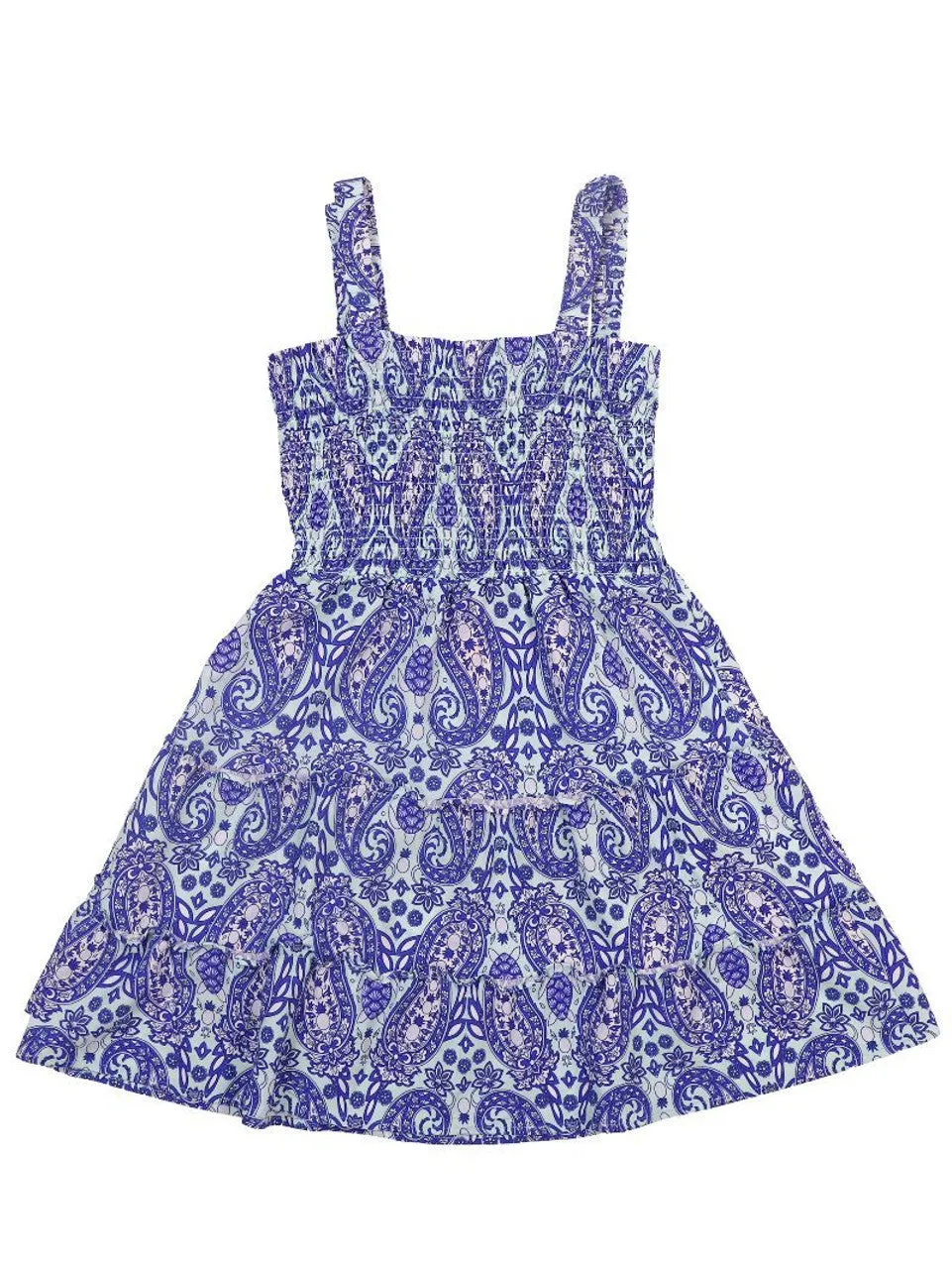 Simply Southern Blue Paisley Tiered Tank Dress
