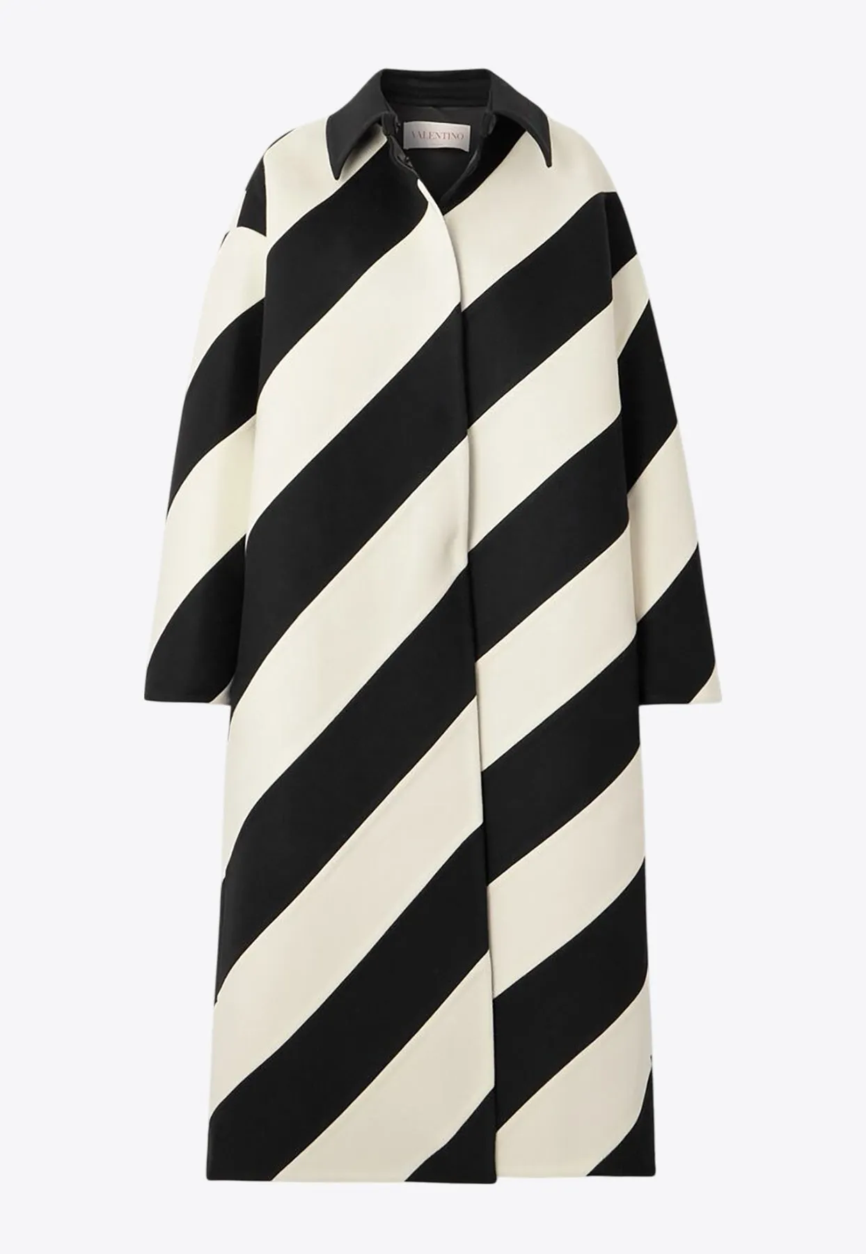 Single-Breasted Oversized Striped Coat