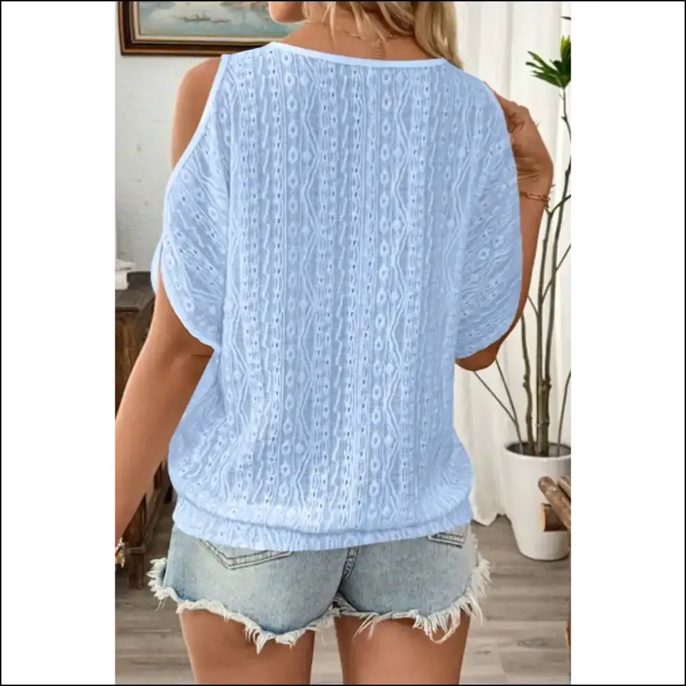 Sky Blue Cold Shoulder Dolman: "I Woke Up Like this" () 🤪