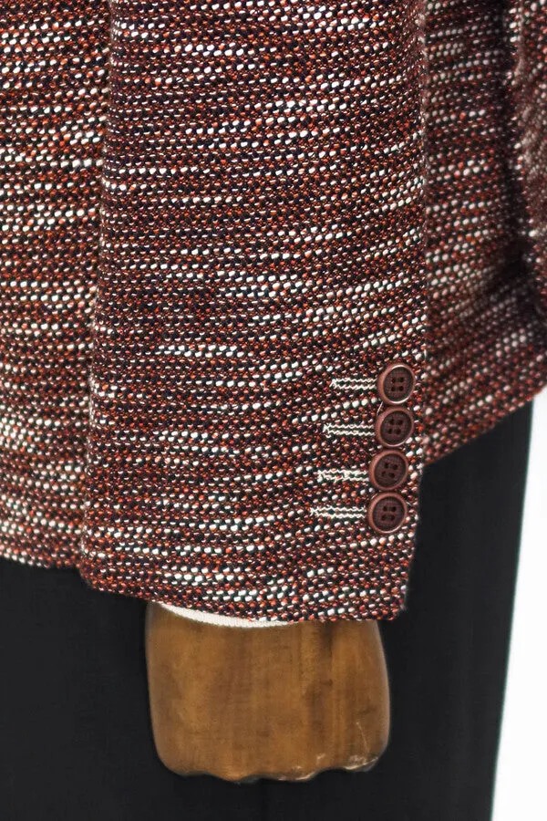 Slim Fit Patterned Sport Brown Men Blazer - Wessi