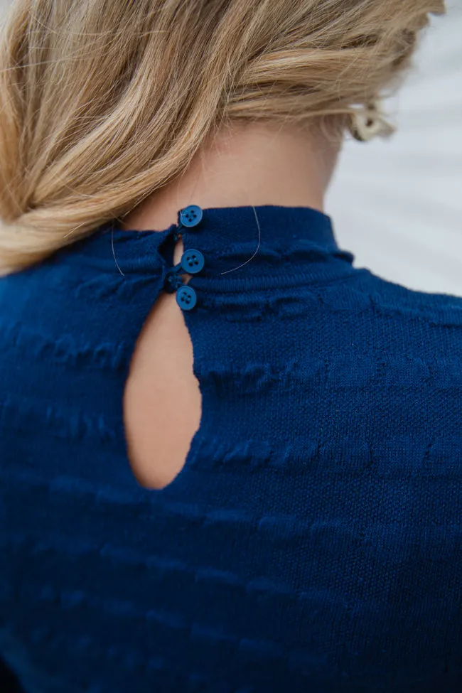 So Stylish Navy Textured Column Midi Dress FINAL SALE