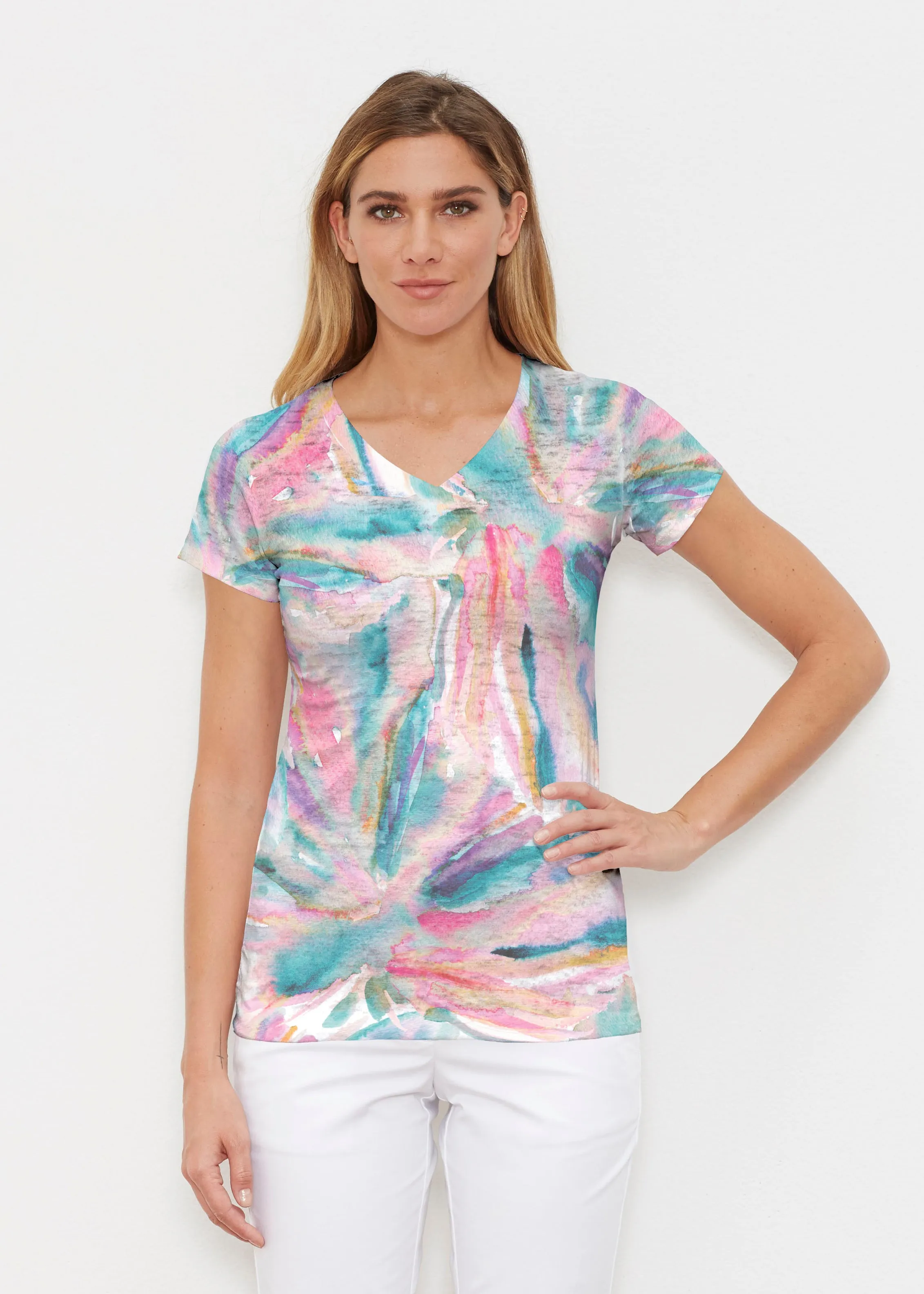 Sparky (17109) ~ Signature Cap Sleeve V-Neck Shirt