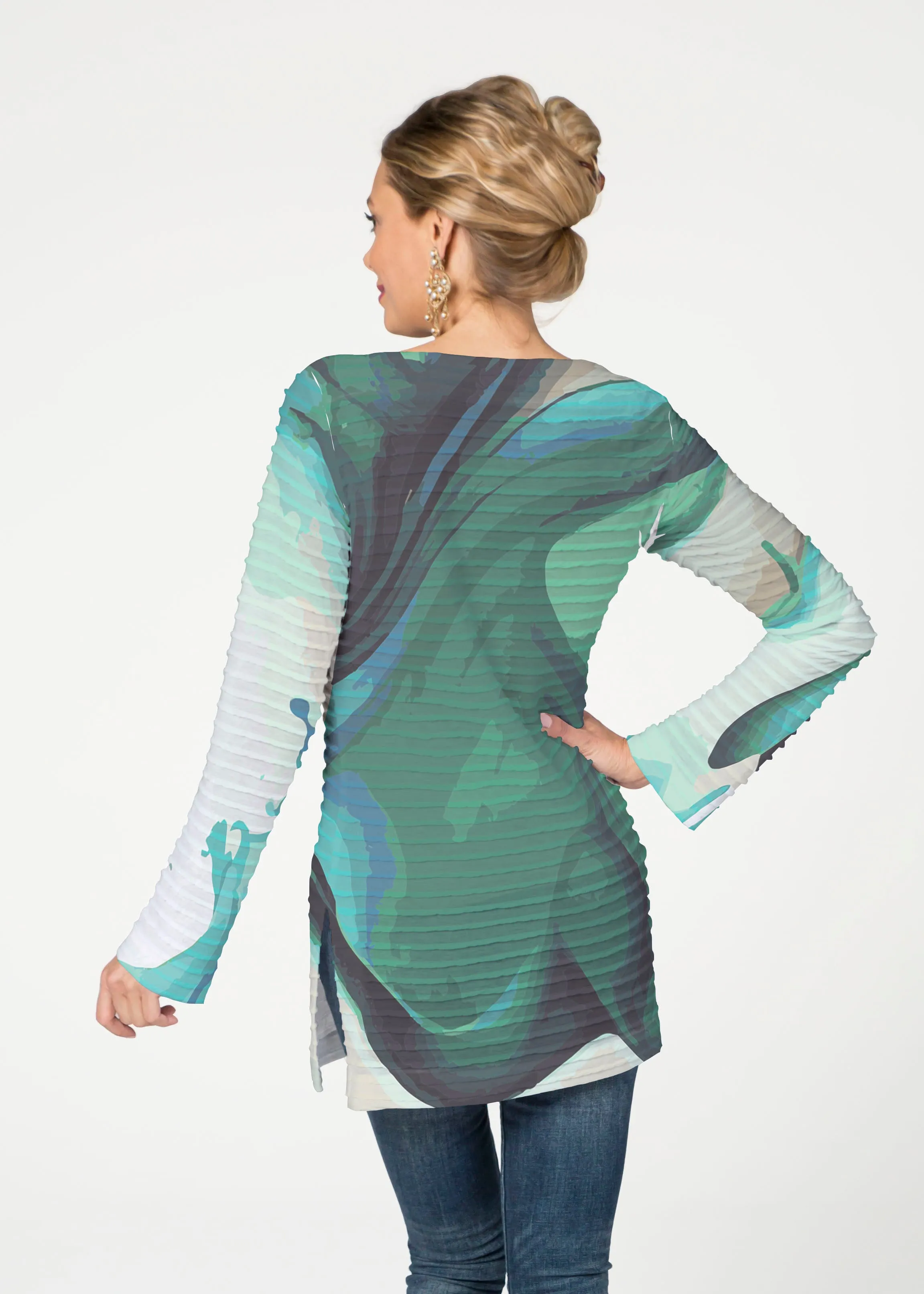 Stella (14313) ~ Banded Boatneck Tunic