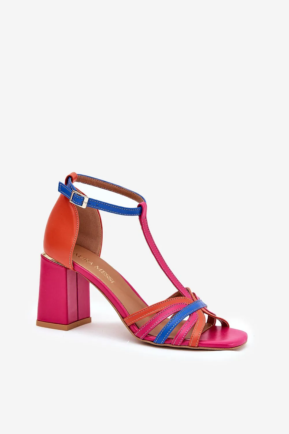 Step in Style Colorful Natural Leather Ankle Straps Sandals