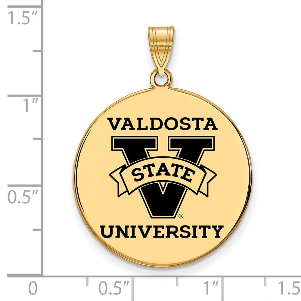 Sterling Silver Gold-plated Valdosta State University Extra Large Enameled Disc Pendant