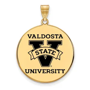 Sterling Silver Gold-plated Valdosta State University Extra Large Enameled Disc Pendant