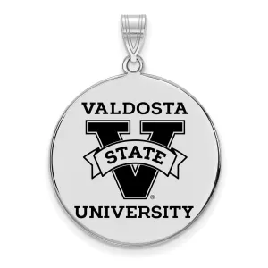Sterling Silver Rhodium-plated Valdosta State University Extra Large Enameled Disc Pendant