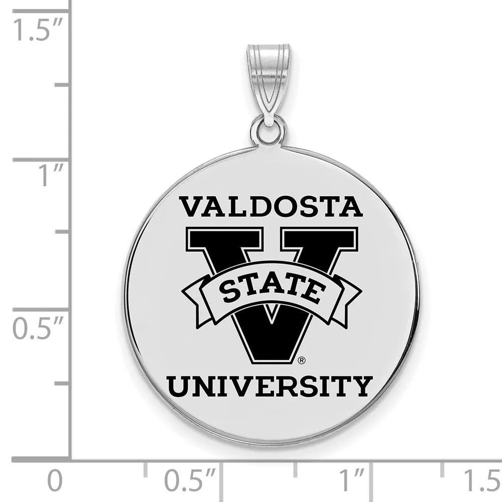 Sterling Silver Rhodium-plated Valdosta State University Extra Large Enameled Disc Pendant
