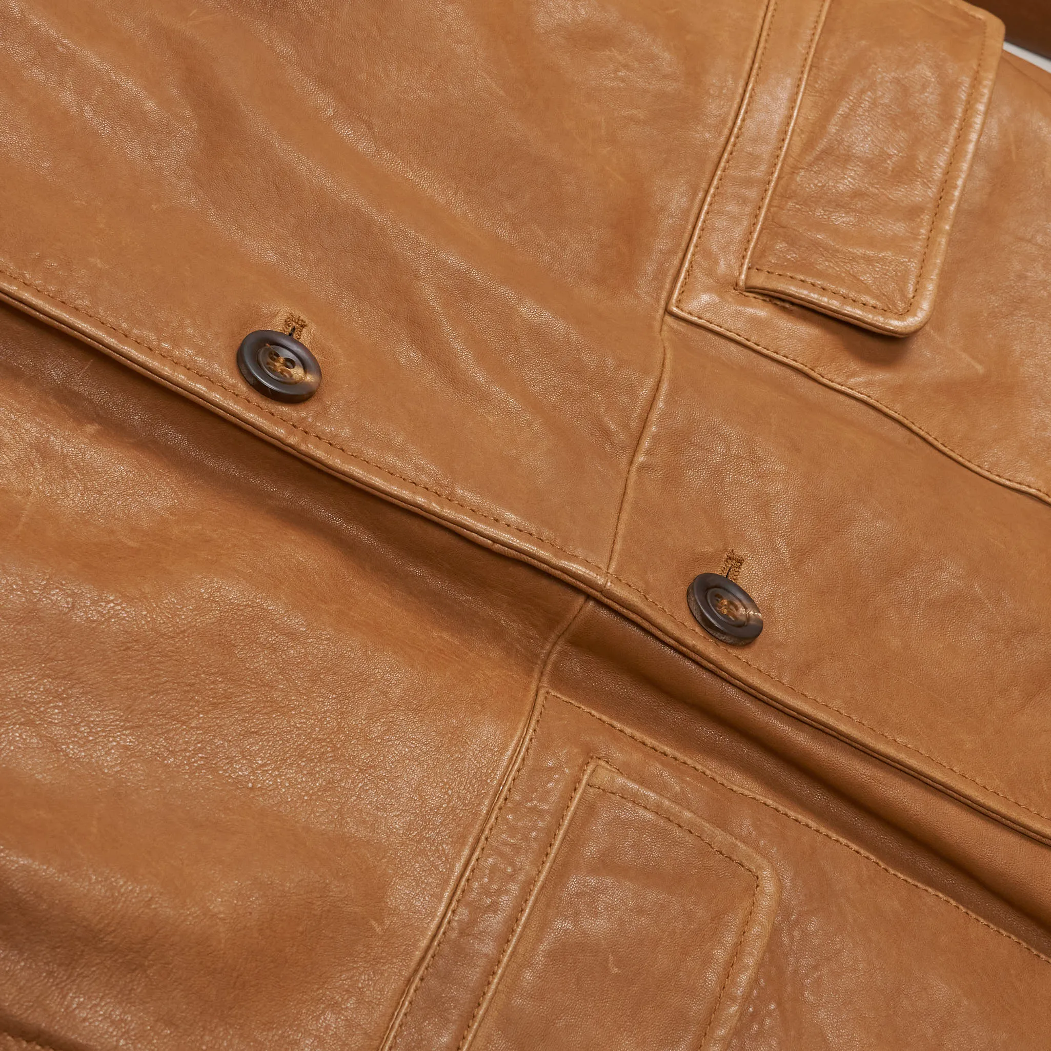 Stewart Natural Tanned Leather Coat