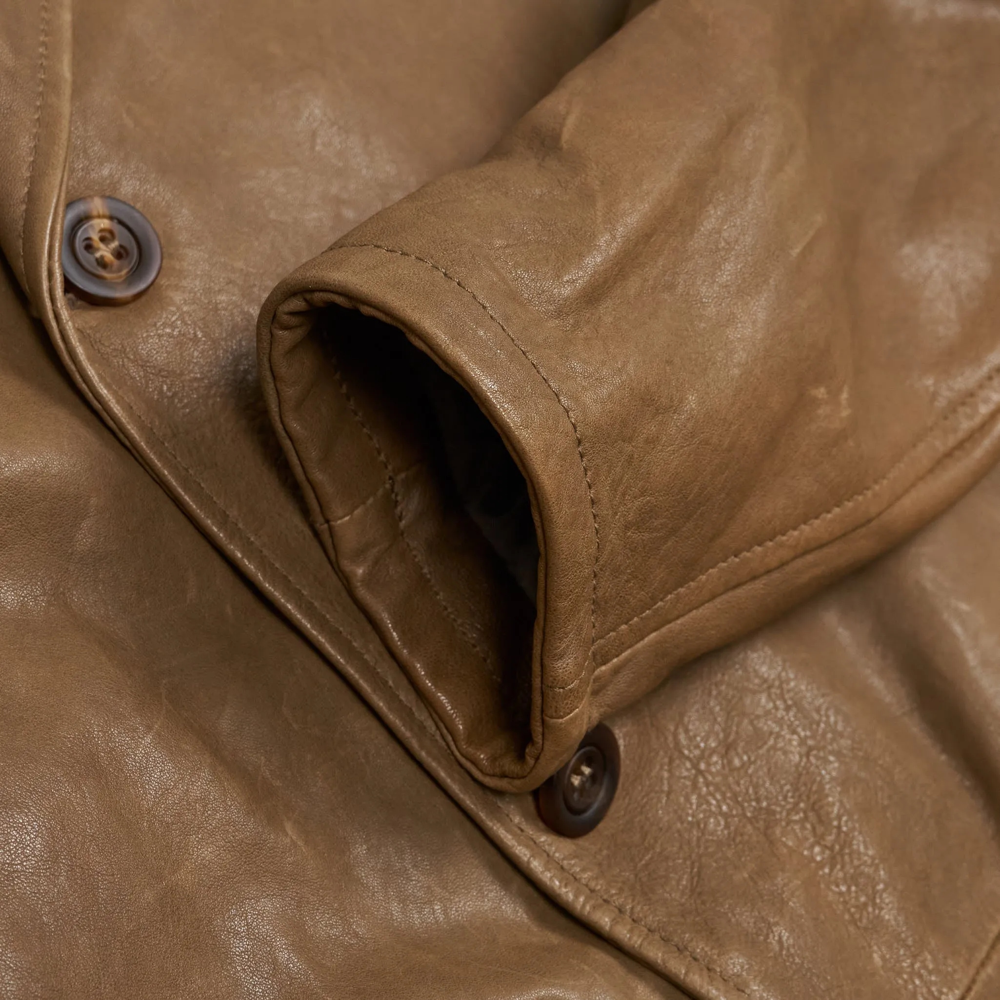Stewart Natural Tanned Leather Coat