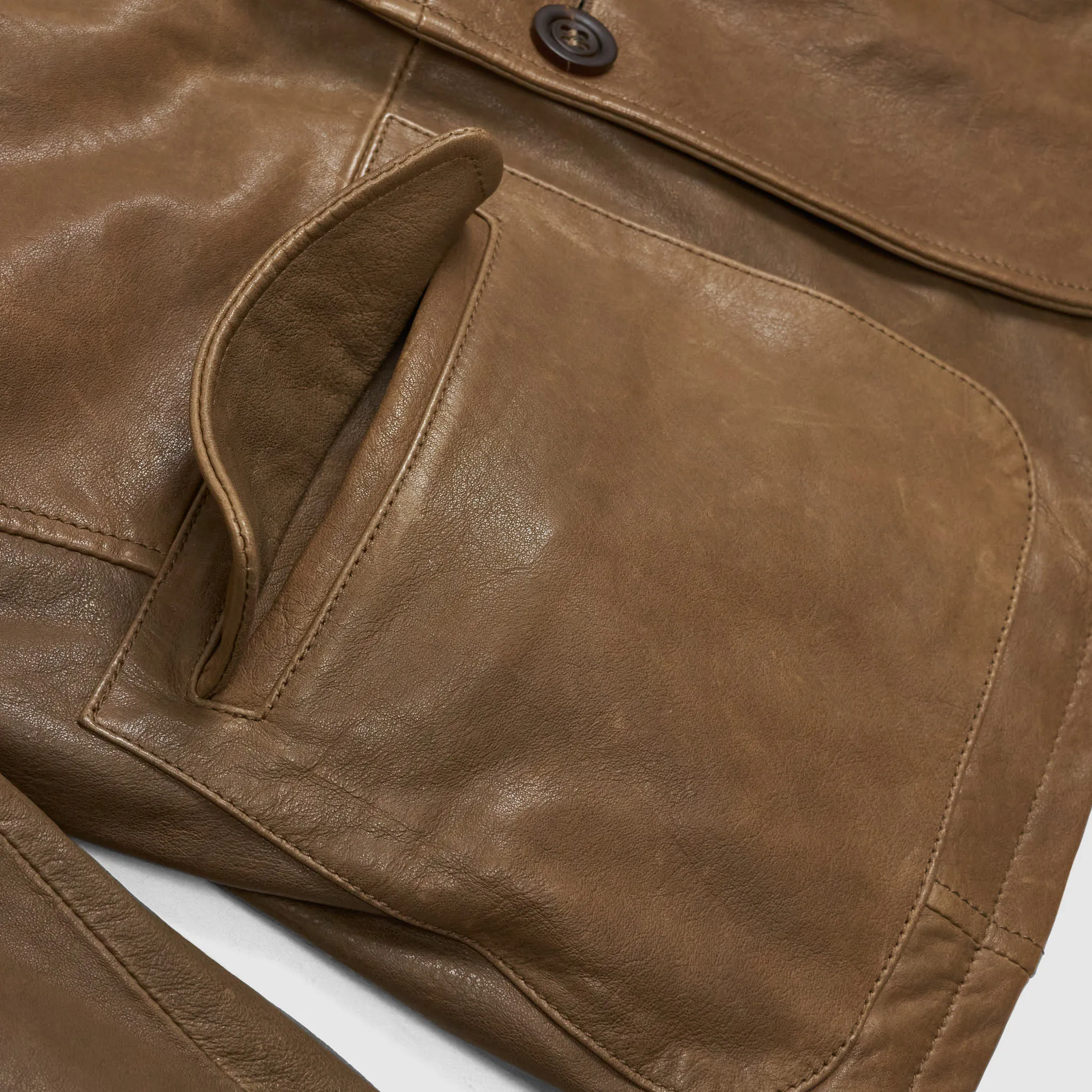 Stewart Natural Tanned Leather Coat