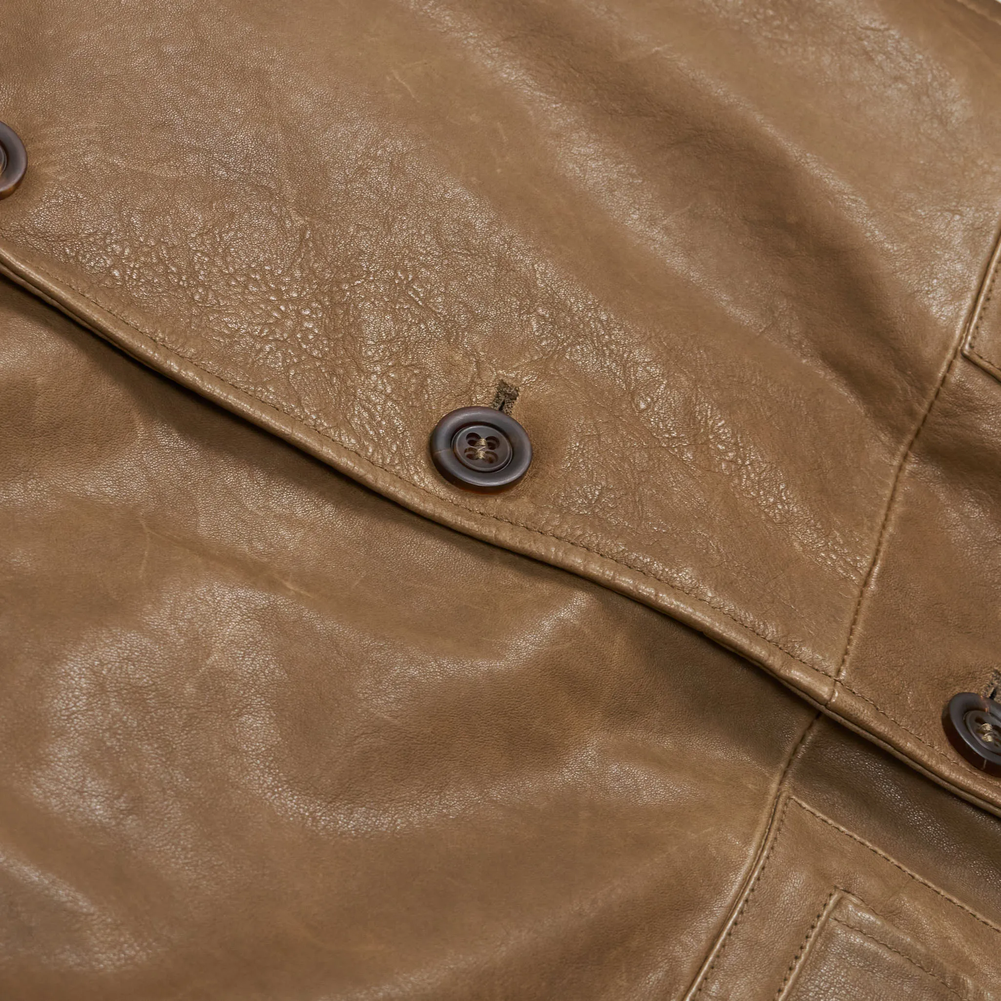 Stewart Natural Tanned Leather Coat