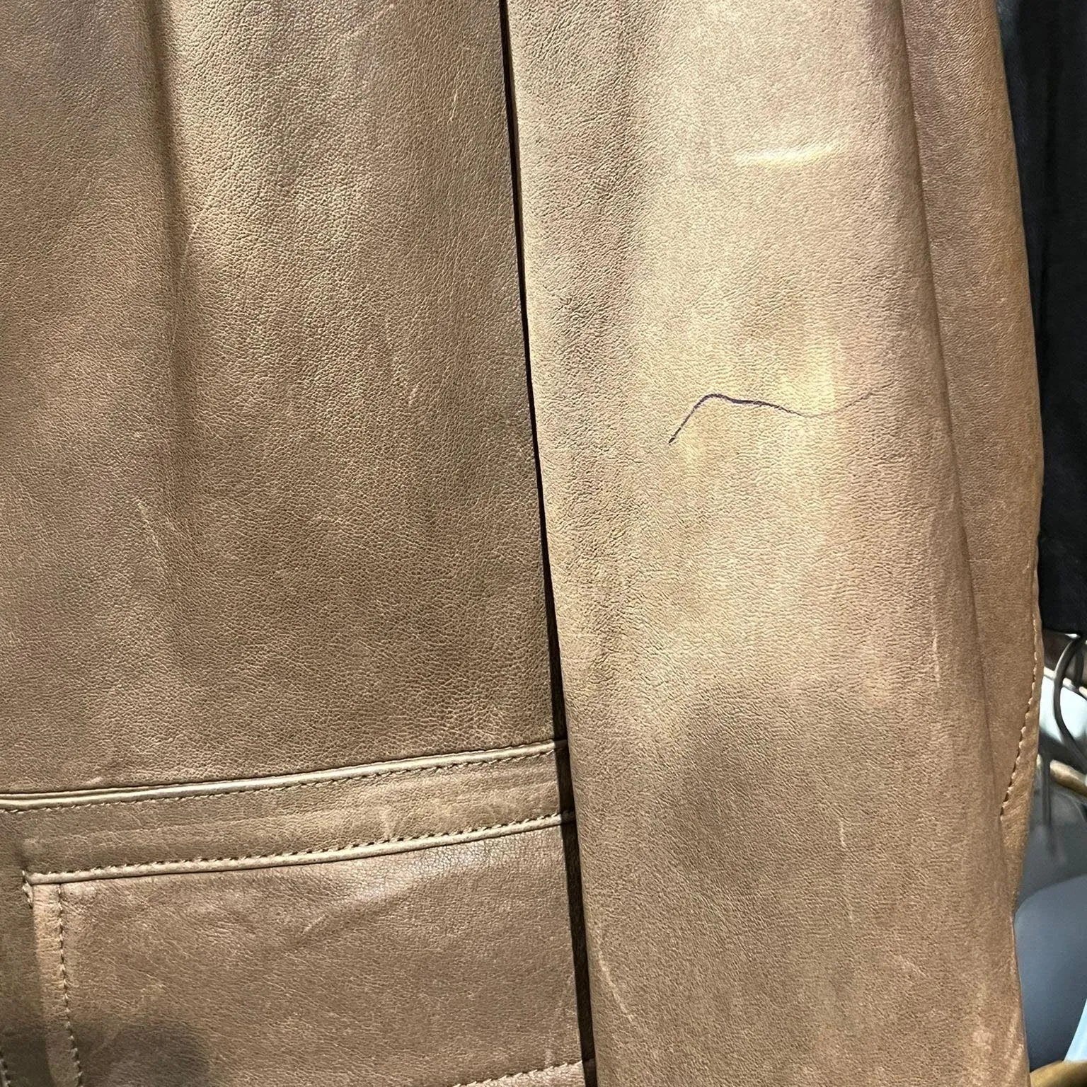 Stewart Natural Tanned Leather Coat