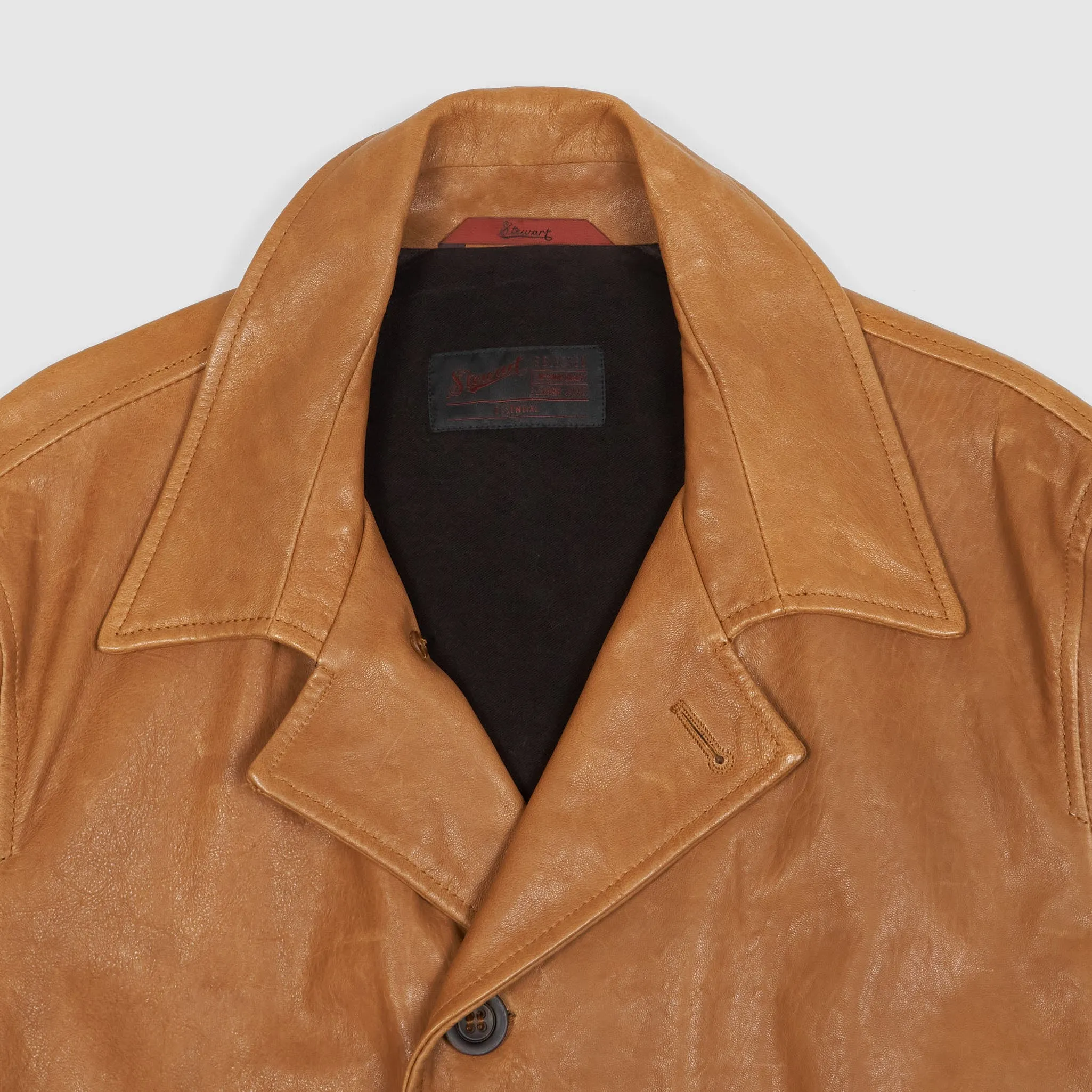 Stewart Natural Tanned Leather Coat