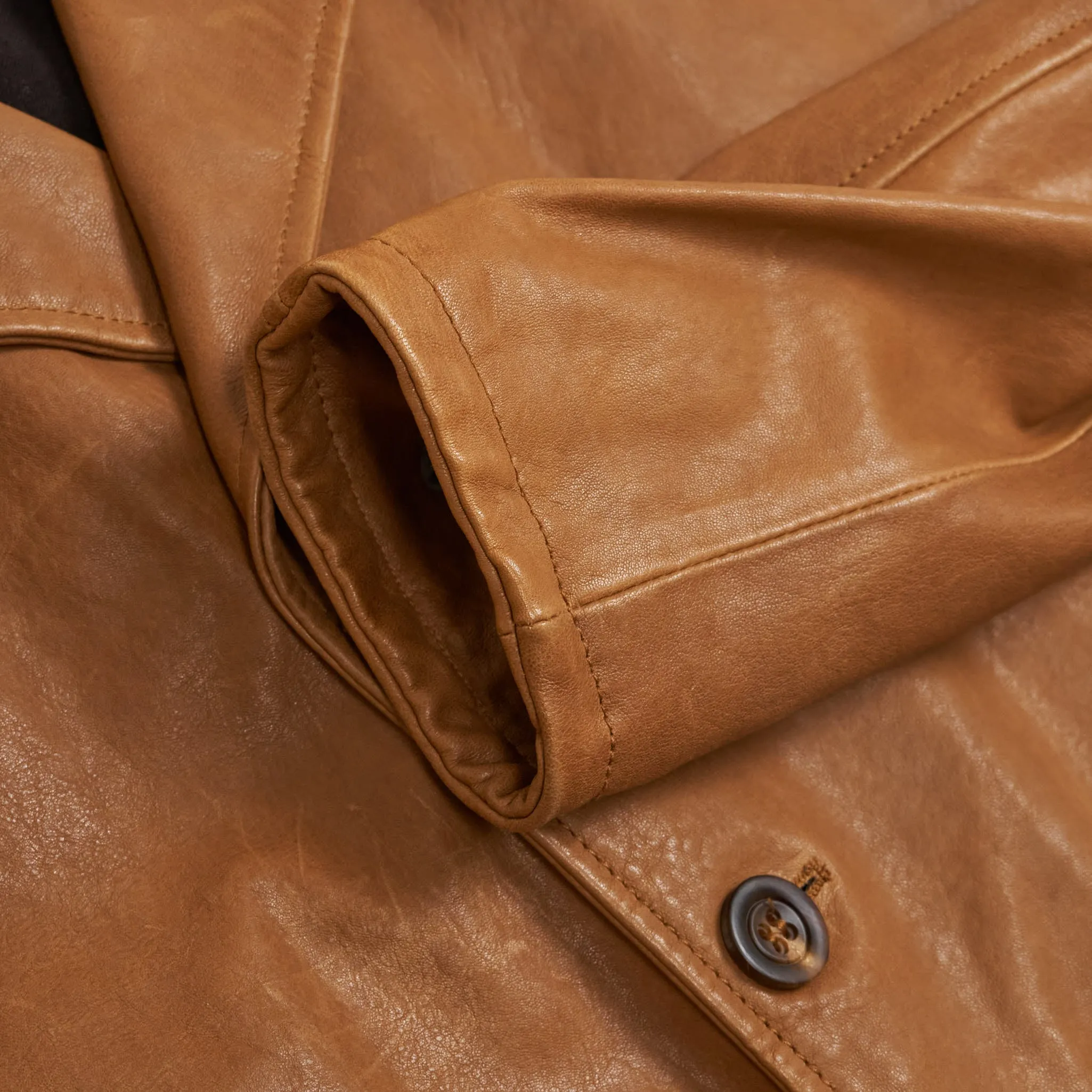 Stewart Natural Tanned Leather Coat