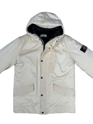 Stone Island Primaloft Quilted Patch Logo Coat - Beige