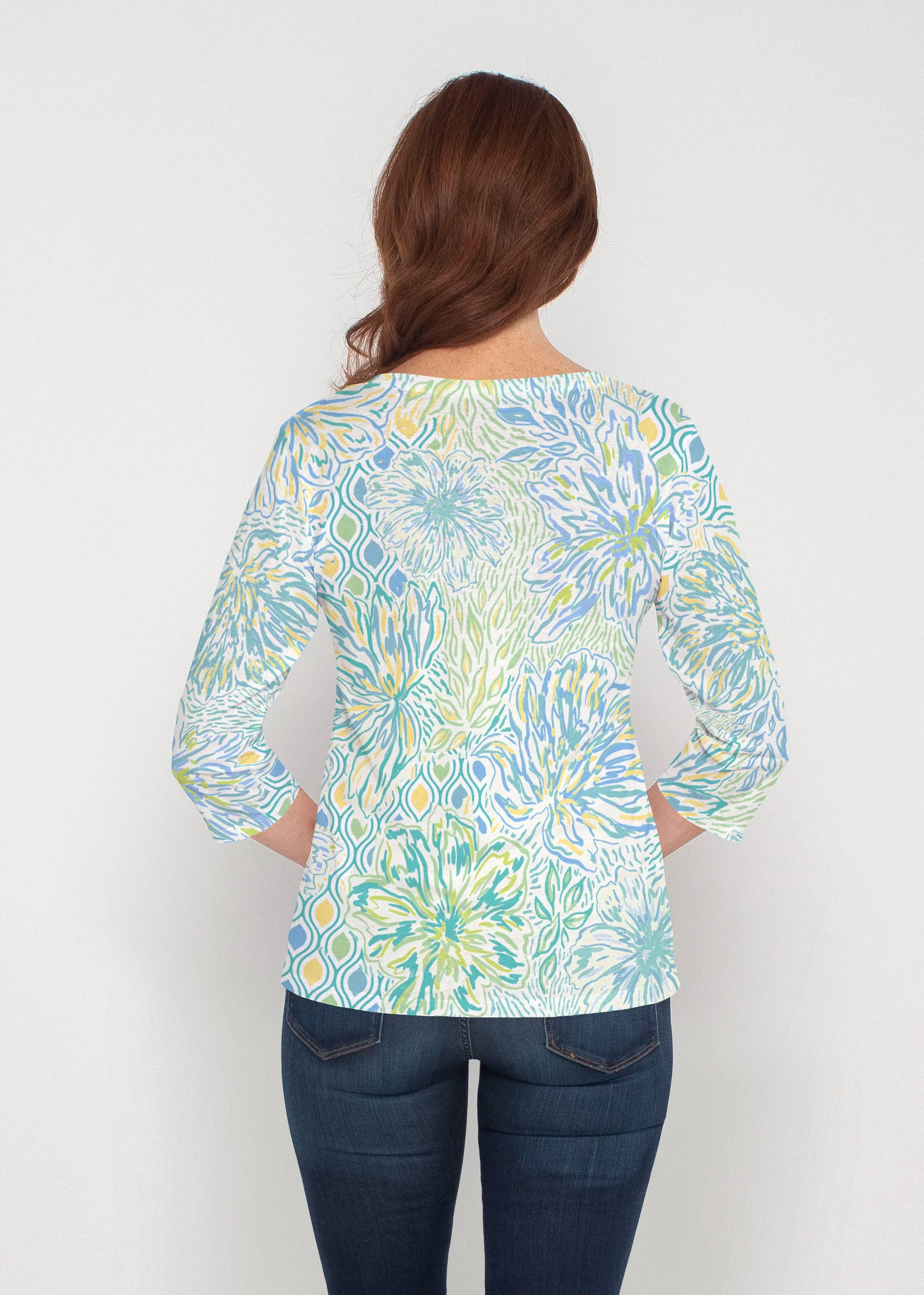 Summer Vibes (8069) ~ Signature 3/4 Sleeve V-Neck Top