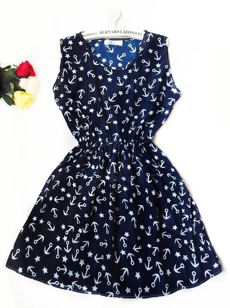 Summer Women Chiffon Dress Beach Floral Tank Fashion Dresses S M L XL XXL
