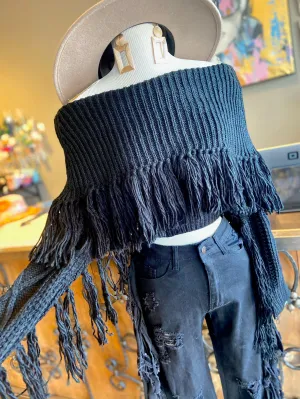 Sweater Knit O/S Fringe Top
