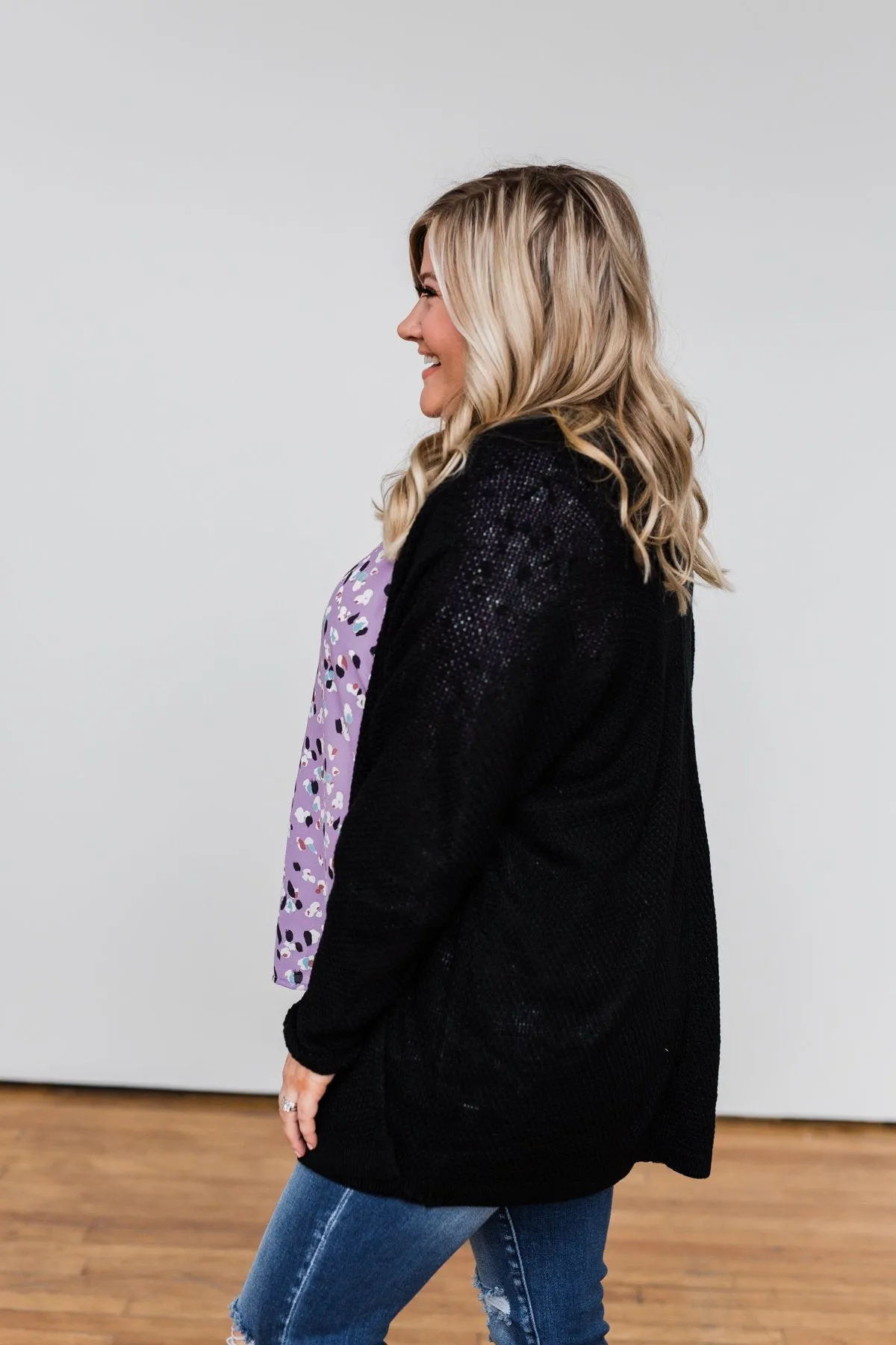 Sweet Serenity Knitted Cardigan- Black