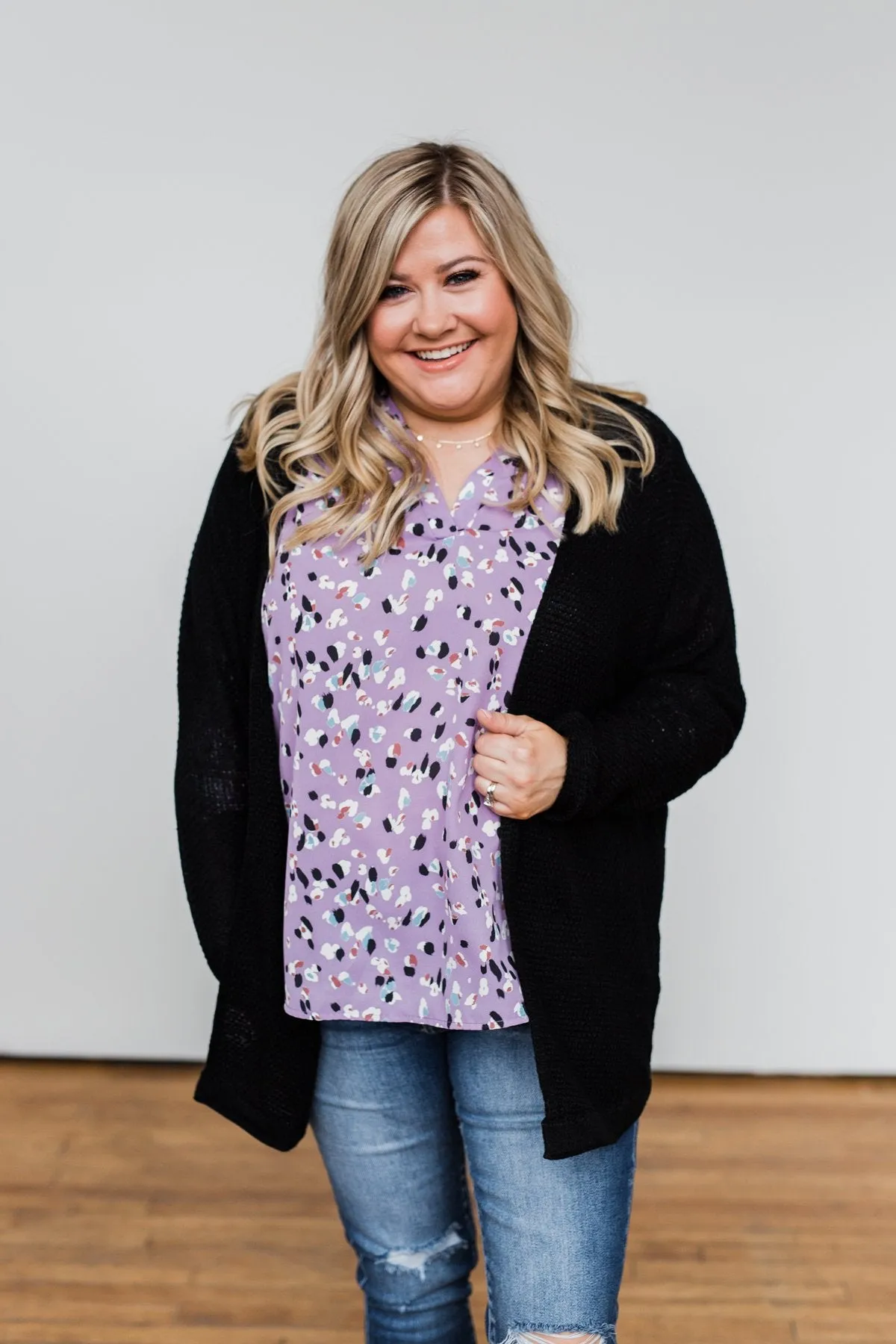 Sweet Serenity Knitted Cardigan- Black