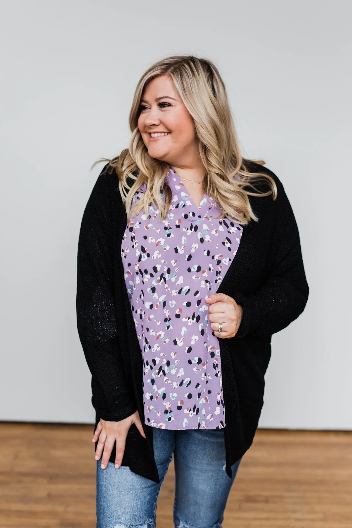 Sweet Serenity Knitted Cardigan- Black