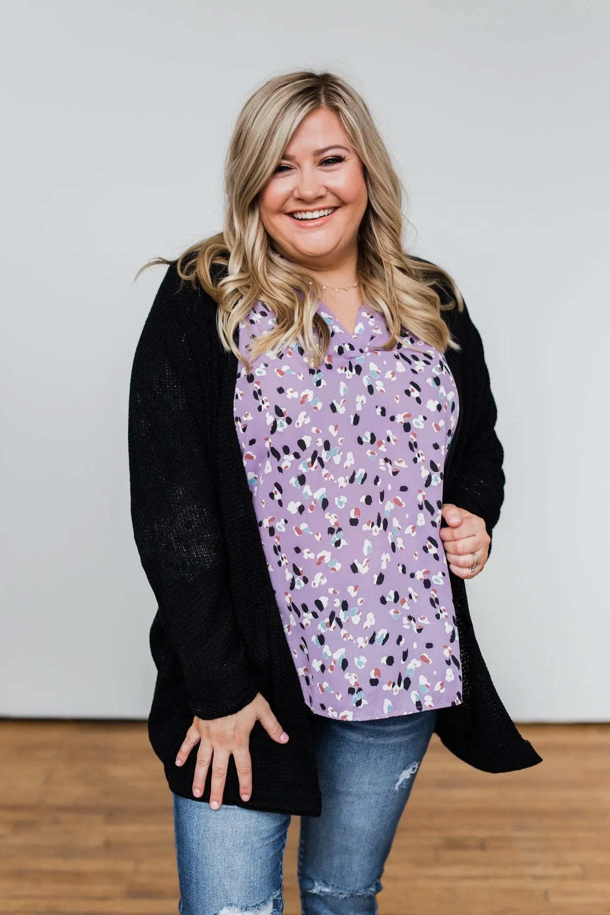 Sweet Serenity Knitted Cardigan- Black